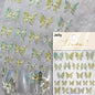 Shiny jelly butterfly 5D nail art sticker with rhinestones and insect design for DIY manicures by Blushimmer.