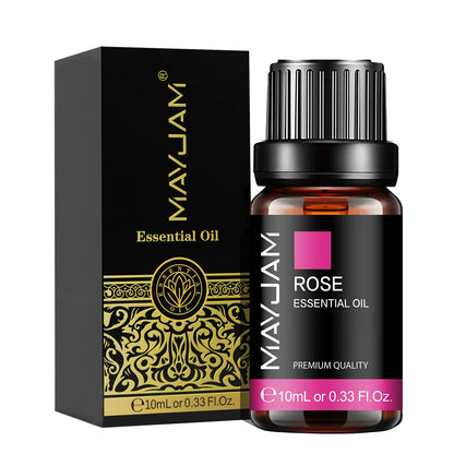 Blushimmer MAYJAM 10ml essential oil bottle with lavender, jasmine, eucalyptus, vanilla, sandalwood, bergamot, and other fragrant herbs