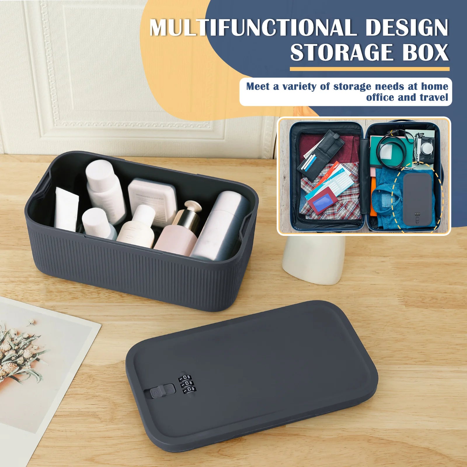 Digital Password Lock Safe Box Medicine Locking Box Portable Passport Files Cash Jewelry Privacy Security Organizer Case