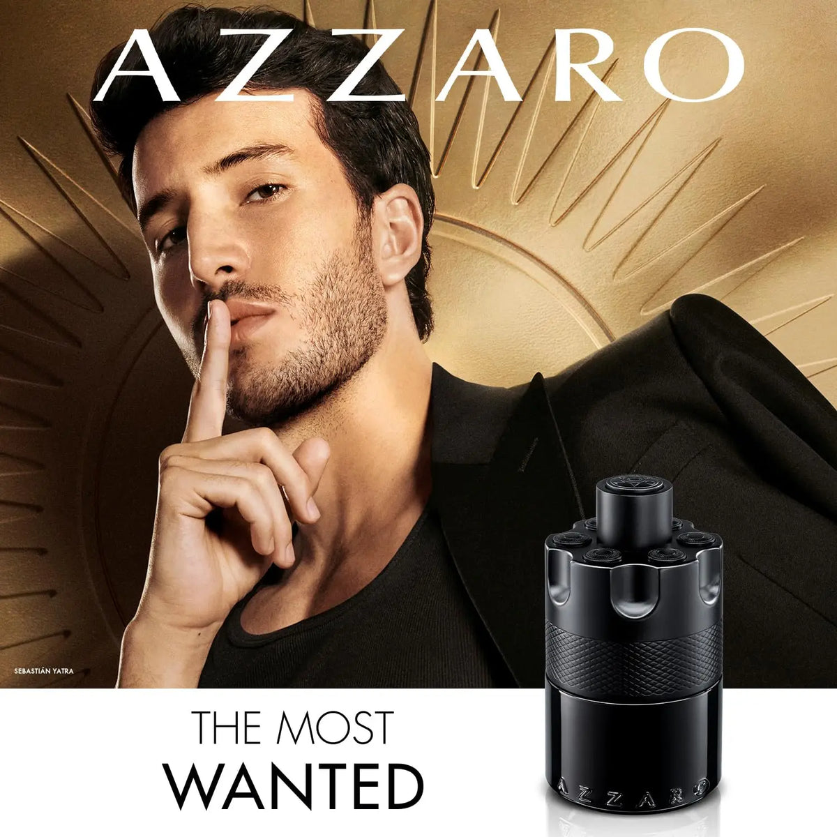 Azzaro The Most Wanted Eau de Parfum Intense bottle, woody and seductive men's cologne with fougère fragrance, displayed on a neutral background.