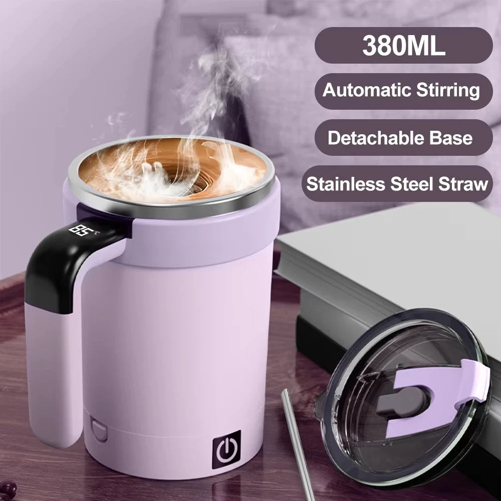 Detachable Automatic Mixing Coffee Cup Intelligent Temperature Measuring Rechargeable Mug Suitable for Office/Kitchen/Travel