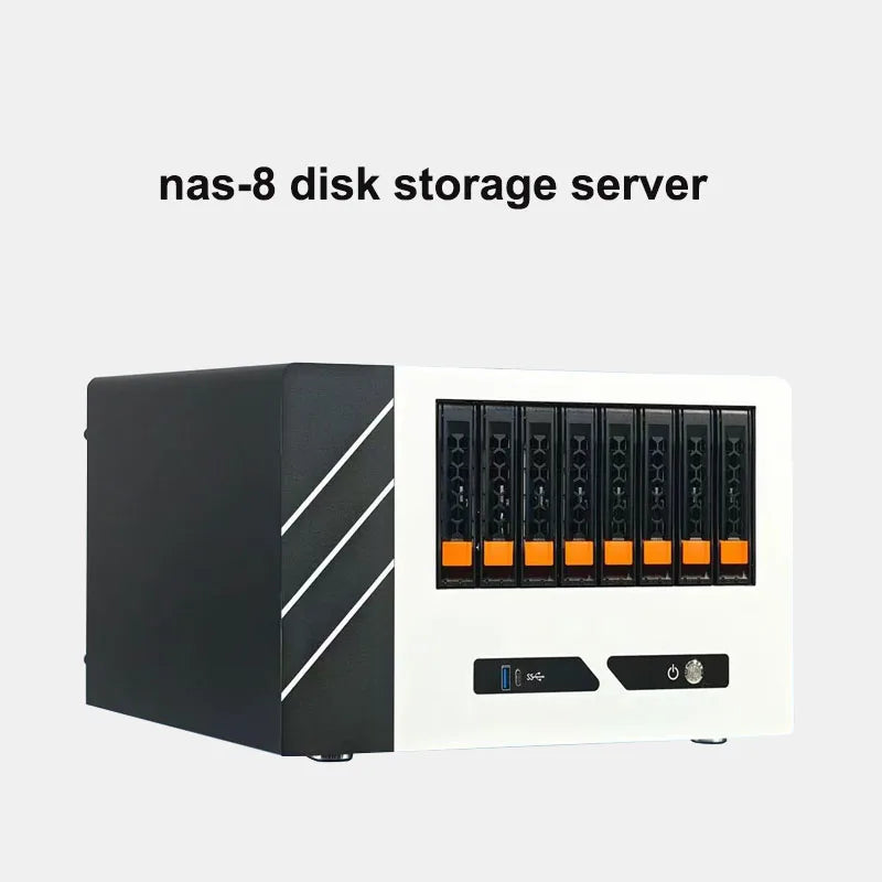 Nas-8 Disk Storage Server Full Height PCIE Card Slot MATX Motherboard Hot Swappable Chassis