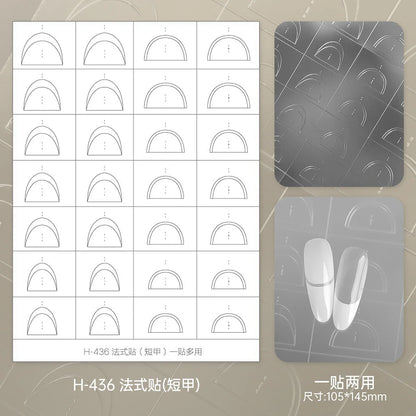 Kaniu Transparent Hollow French Nail Stickers Snowflake Starry Design Nail Art Decal Self-Adhesive Manicure Stencil Template