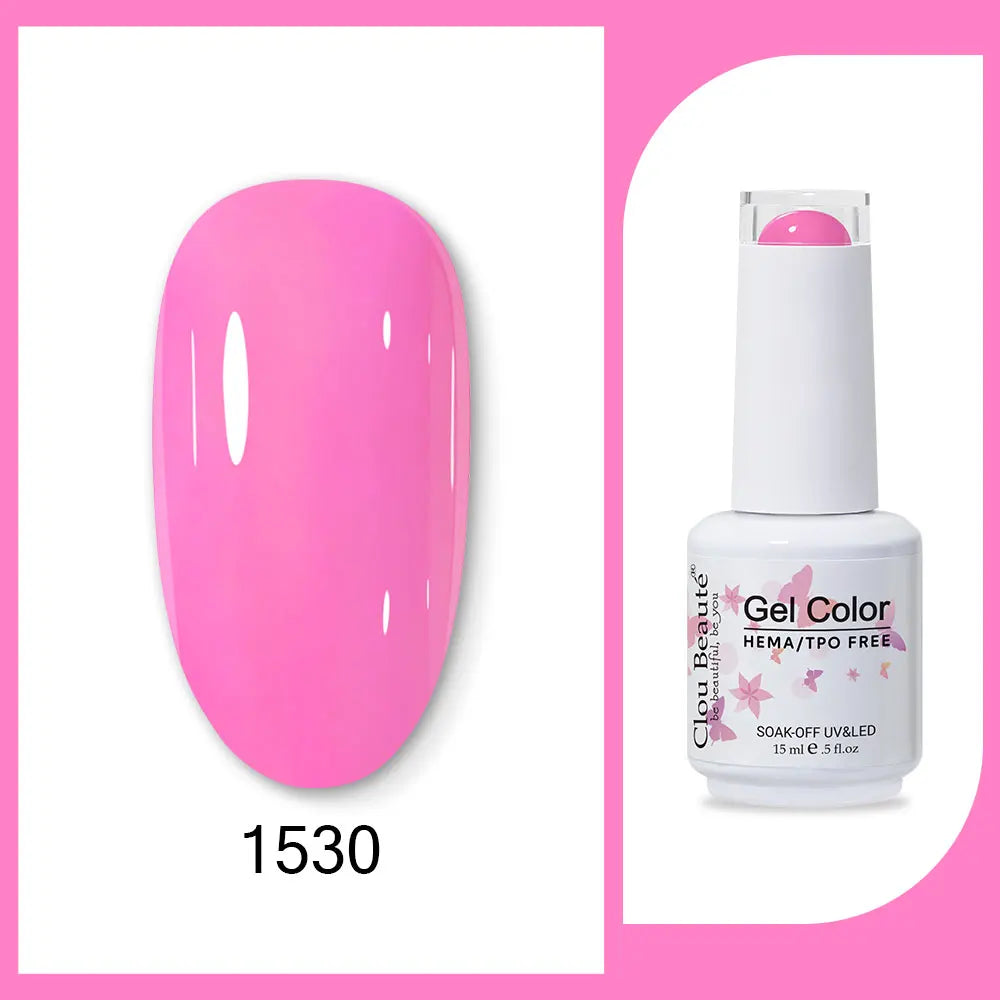 Blushimmer Clou Beaute 15ml neon gel nail polish with red, black, white, green colors, velvet finish, semi-permanent varnish, base and top coat