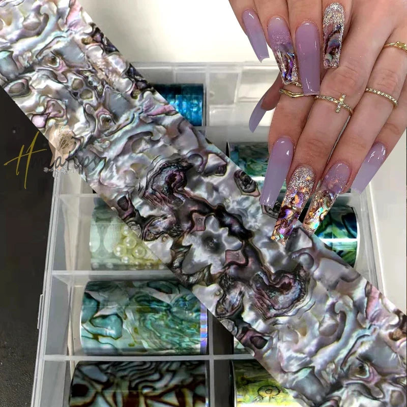 Neon jelly animal nail foils by Blushimmer featuring leopard print transfer stickers for DIY water nail art decorations.