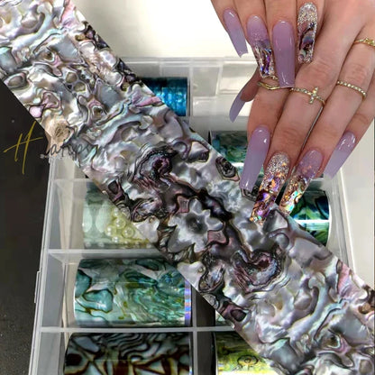 Neon jelly animal nail foils by Blushimmer featuring leopard print transfer stickers for DIY water nail art decorations.
