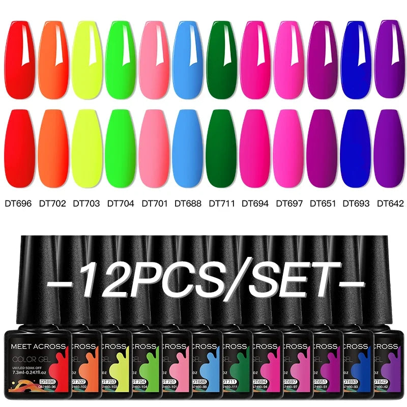 Blushimmer 12-piece all-season nail gel polish set with multicolor shades, HEMA-free, long-lasting UV and LED nail supplies for women