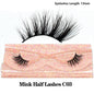 Blushimmer 3D Mink Fluffy Half False Eyelashes with clear band, lightweight, natural look, reusable short eye strip lashes.