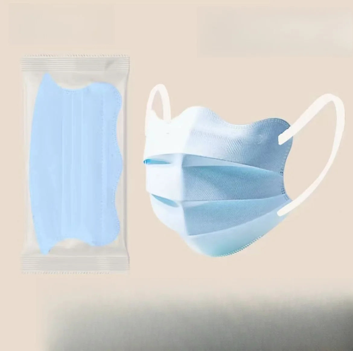 50pcs Butterfly Shaped Design Disposable Face Mask Breathable 3layer Morandi Color Protective Face Cover V-face Anti Dust Mask