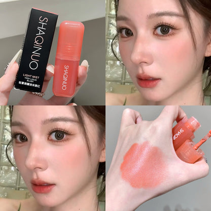 Blushimmer Light Blush Liquid SHAQINUO moisturizing and brightening natural rouge with a mirror applicator, in a soft pink shade