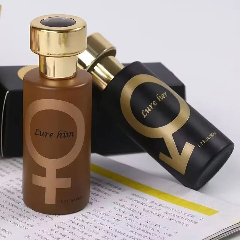 Blushimmer men's pheromone perfume bottle with sleek design, emphasizing lasting, natural, and fresh fragrance for attraction and charm