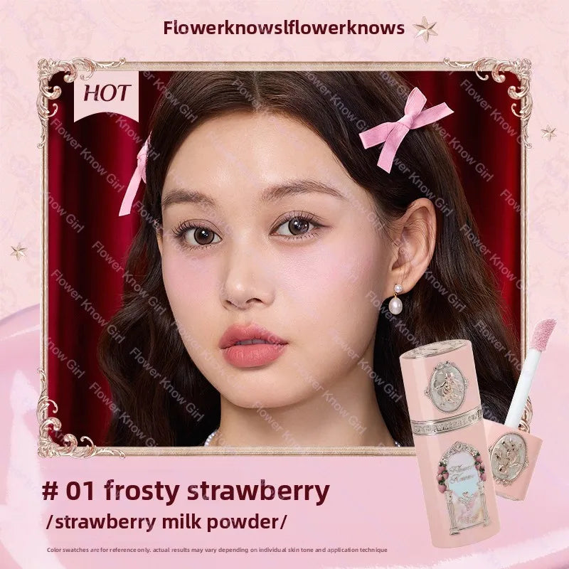 Blushimmer Flower Knows Strawberry Cupid Collection liquid blush in 7g, silky cream texture with lightweight, skin-like finish.