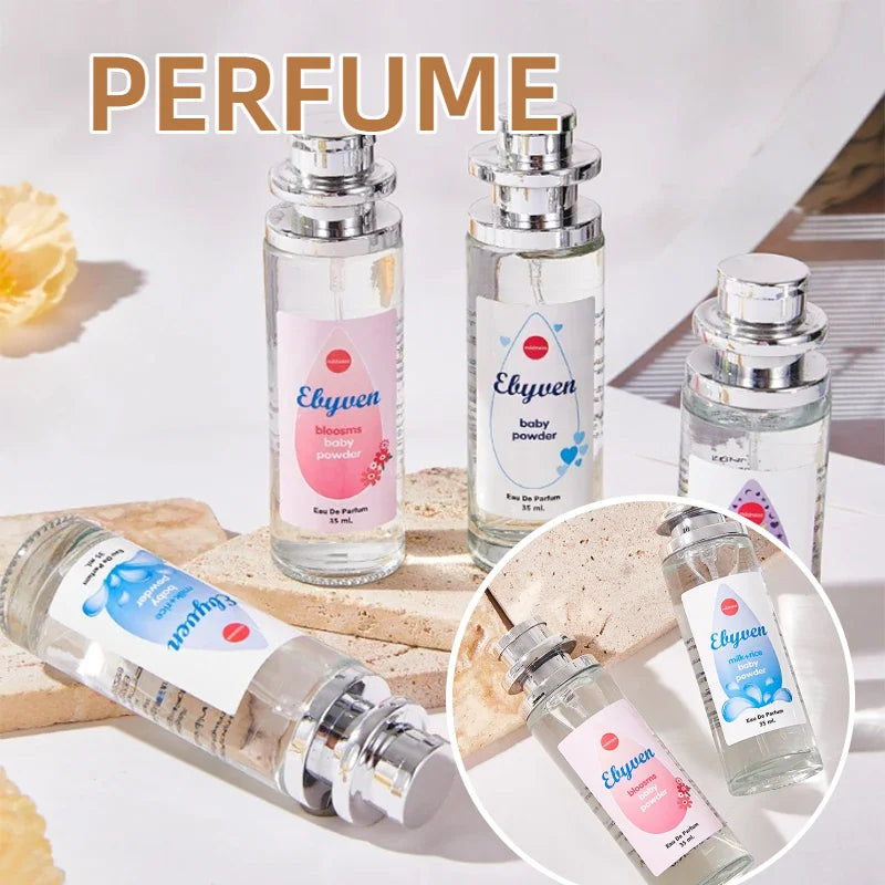 Blushimmer 35ml fruity rose scented female perfume with high-quality essential oils, elegant bottle, and floral fragrance.