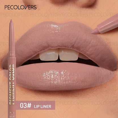 1PC 2-in-1 Lip Liner&Lip Gloss Pen-Matte Colors&Waterproof Long-Lasting ,Velvety Pencil for Plump Lip Outline, Easy Application