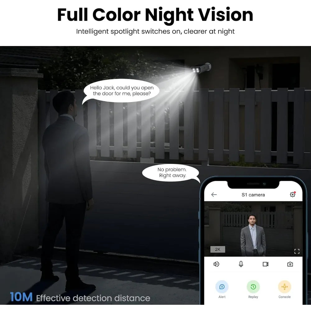 Cameras for Home Security-2K Wireless Security Camera Outdoor with AI Motion Detection & Siren fast, free delivery