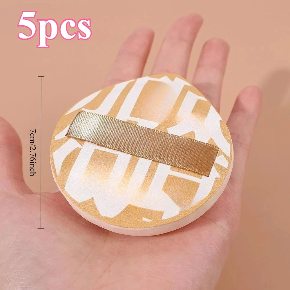 Blushimmer 5-piece marshmallow air cushion powder puffs, soft dual-purpose sponges for dry and wet foundation application.