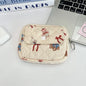 Blushimmer cute cartoon small travel cosmetic bag with lipstick, earphone, and card compartments, portable makeup organizer pouch