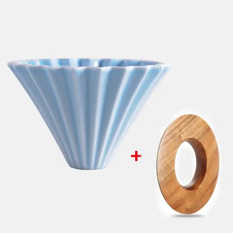 Ceramic Hand Brewing Coffee Dripper Pour Over Coffee Maker Handmade Origami Coffee Filter Cup Flower Shape Funnel Drip Cafe Cup