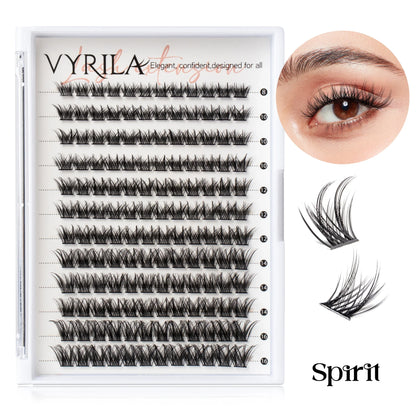Blushimmer 3D wispy eyelash extension clusters with C curl, reusable natural lashes on a thin band, perfect for DIY eyelash enhancement.