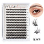 Blushimmer 3D wispy eyelash extension clusters with C curl, reusable natural lashes on a thin band, perfect for DIY eyelash enhancement.