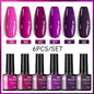 Blushimmer UR SUGAR 7ml gel nail polish set with nude pink, red, glitter shades, suited for semi-permanent UV gel manicures.
