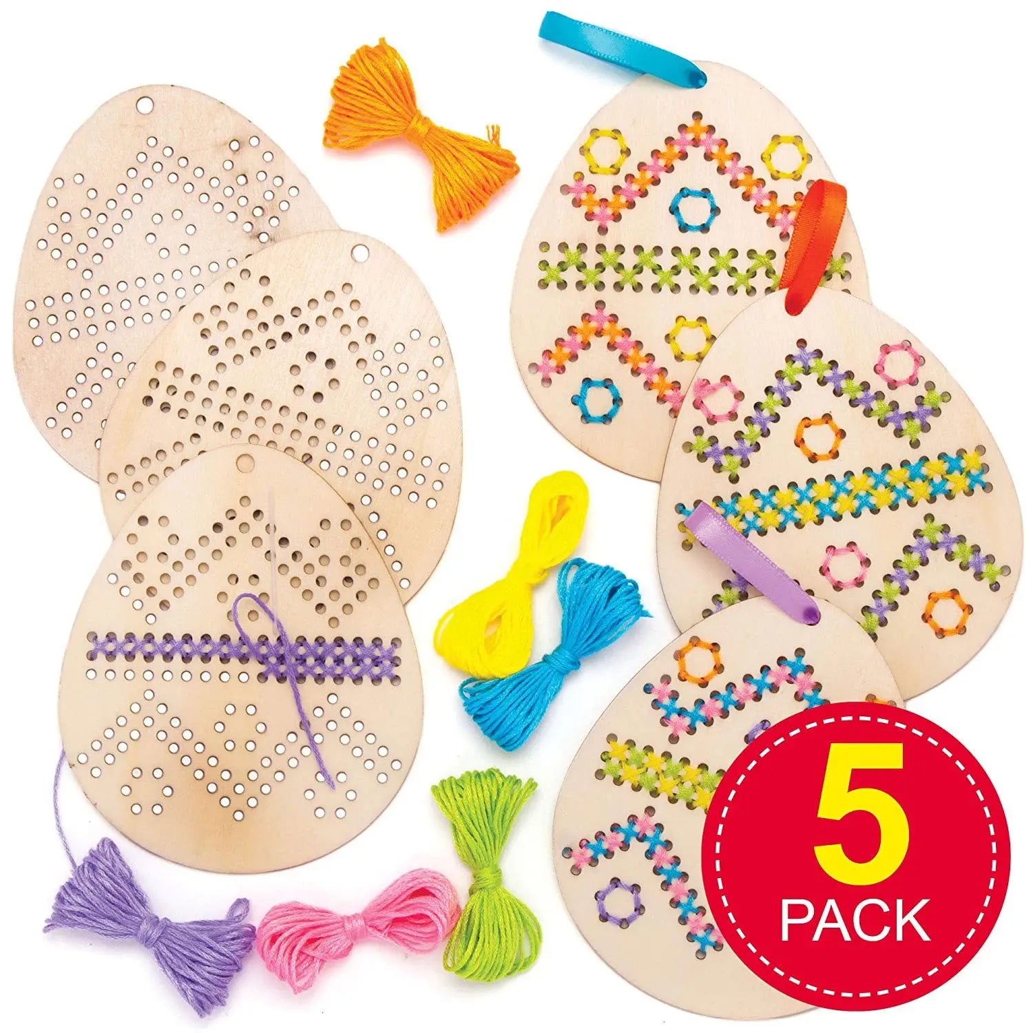 DIY Embroidery Kit Easter Eggs Embroidery Craft Set Made Of Wood Crafts For Children Sewing For Children On Easter Decoration