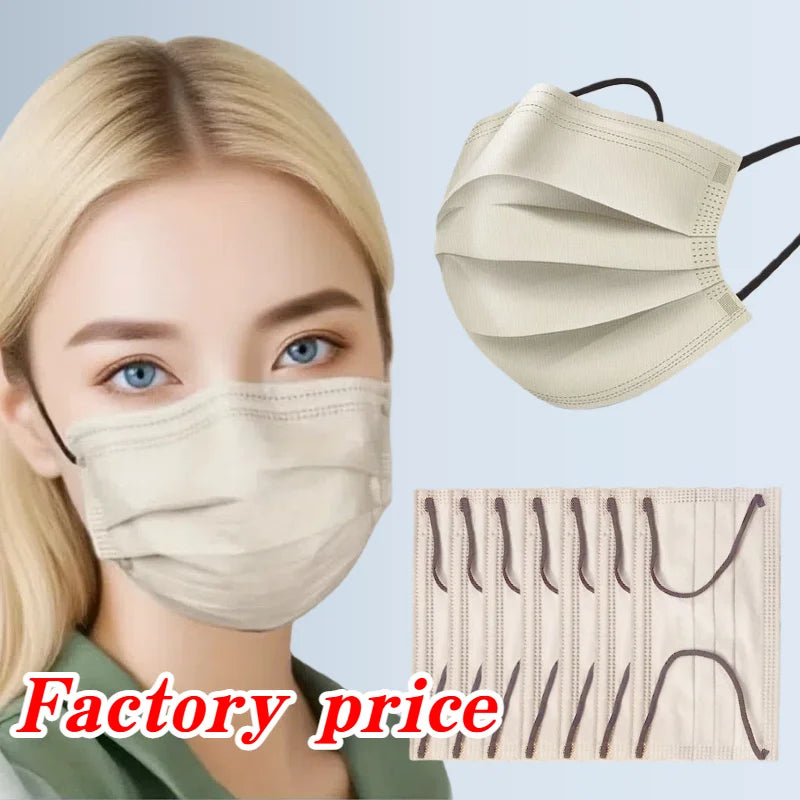 200Pcs 4-Layer Protective Disposable Masks - Breathable and Comfortable, Adjustable Ear Loops and Snugly Fitting Nose Pads, Perfect for Outdoor Activities, Home, Commuting, Office, School, Unisex and High Aesthetic App