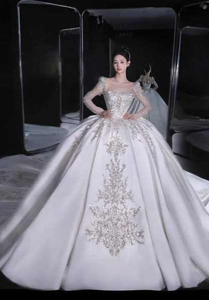 Luxurious Satin Wedding Dress EDW321