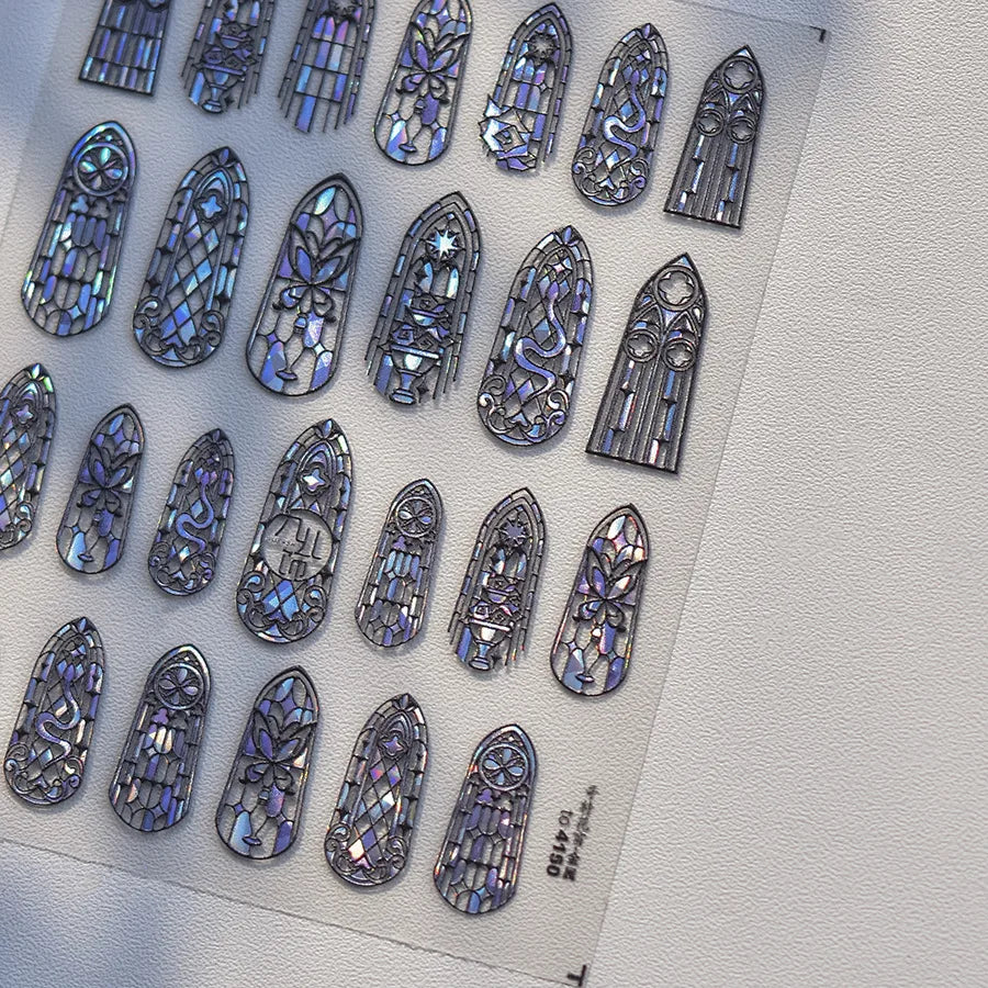 Blushimmer Dream Flower window shell nail art stickers featuring Japanese-style self-adhesive floral decals for press-on nails.