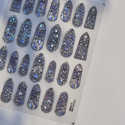 Blushimmer Dream Flower window shell nail art stickers featuring Japanese-style self-adhesive floral decals for press-on nails.