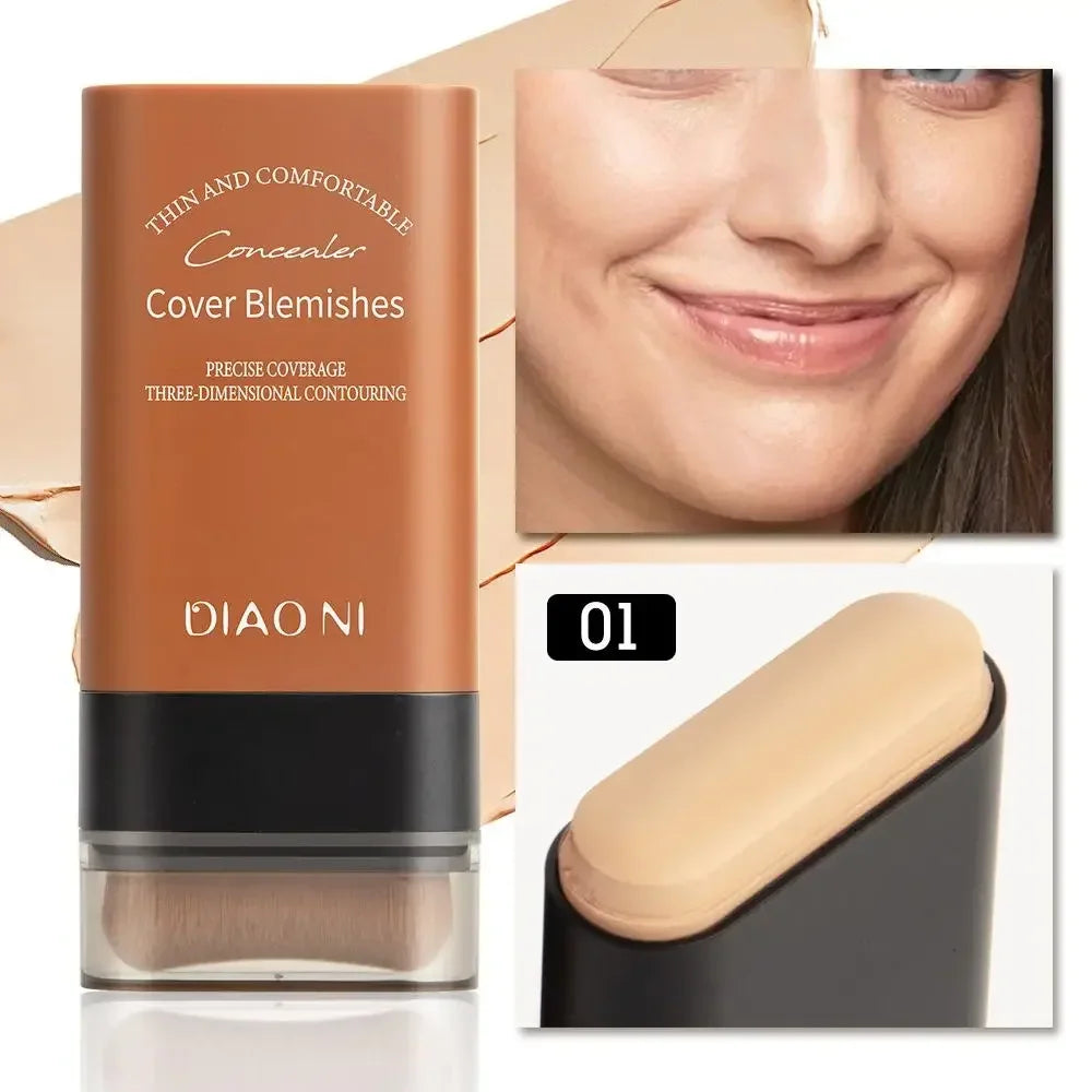 Matte Foundation Cream Stick Multi-Use Eraser Makeup Full Coverage Waterproof Lasting Oil-control Cover Acne Base With brush