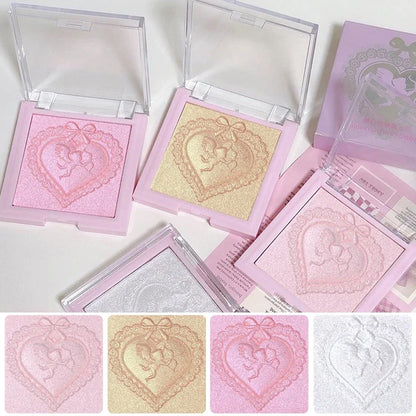 Blushimmer Love Angel high gloss powder makeup palette featuring peach fairy highlighter, bronzer, and contour for glowing skin