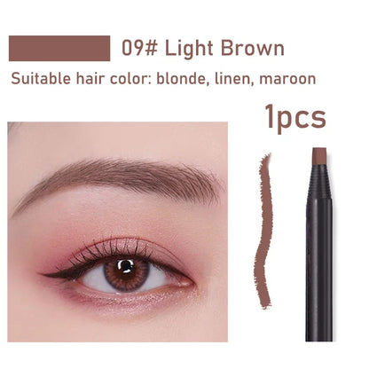 Blushimmer waterproof eyebrow pencil with brush, long-lasting microblading makeup tool, peel-off pull cord for precise brow shaping
