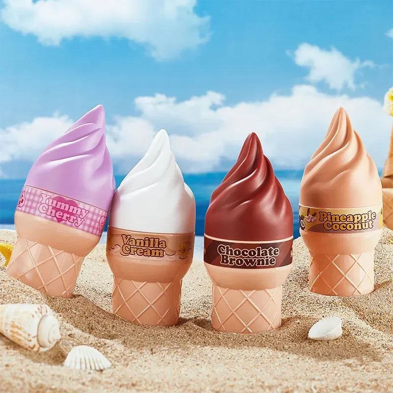 Cute ice cream-shaped perfume bottle by Blushimmer featuring fruity floral vanilla fragrance, 50ml long-lasting Eau de Toilette