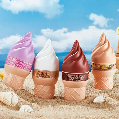 Cute ice cream-shaped perfume bottle by Blushimmer featuring fruity floral vanilla fragrance, 50ml long-lasting Eau de Toilette