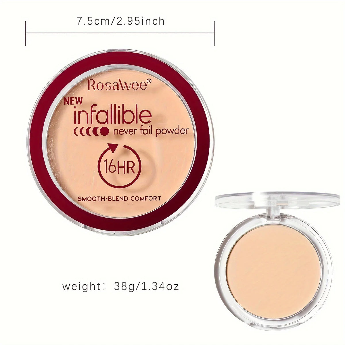 Blushimmer matte pressed powder foundation with full coverage and oil control, longwear face makeup for a flawless finish.