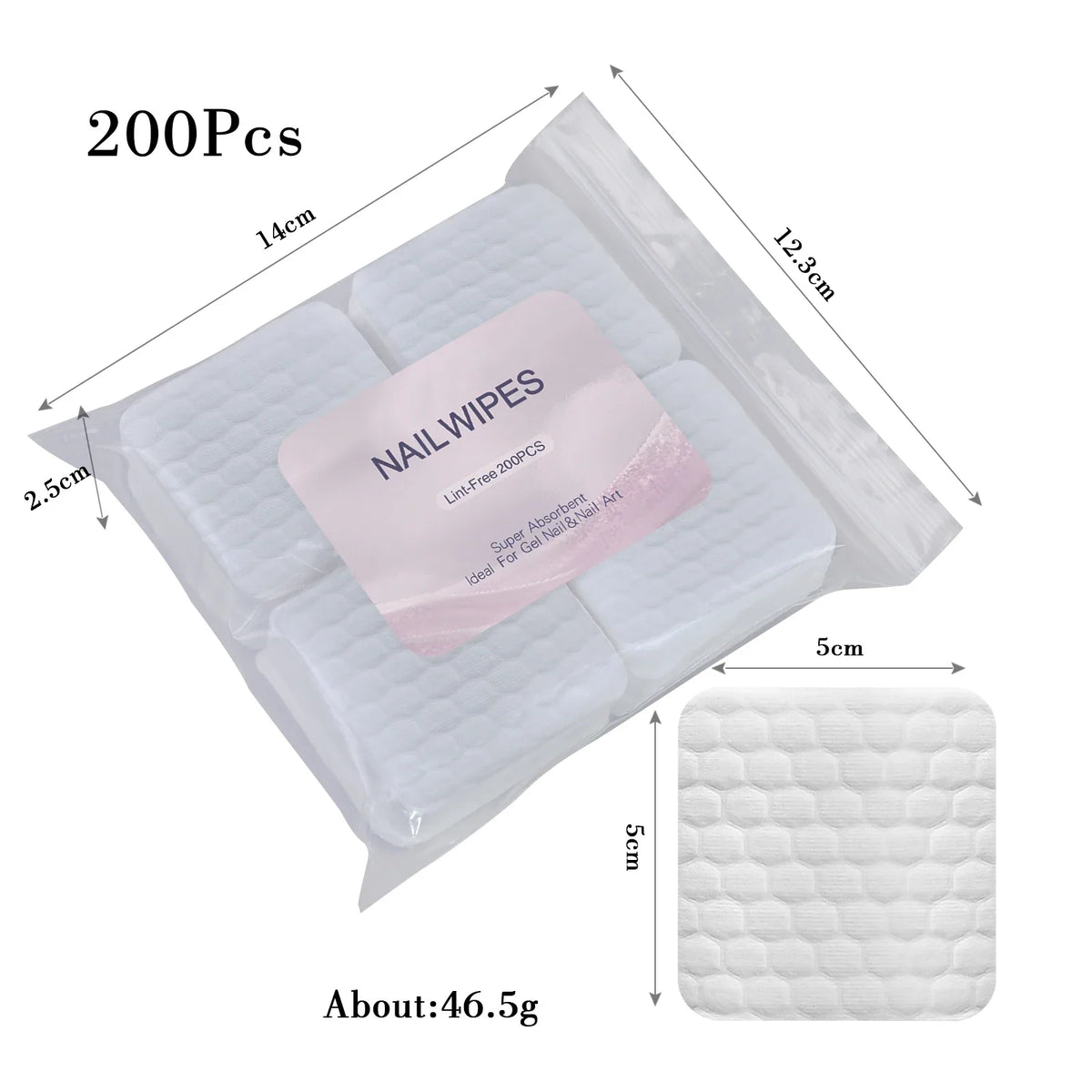 Blushimmer nail polish remover wipes and cleaning pads, non woven nail pads for women and girls, suitable for beauty salons.