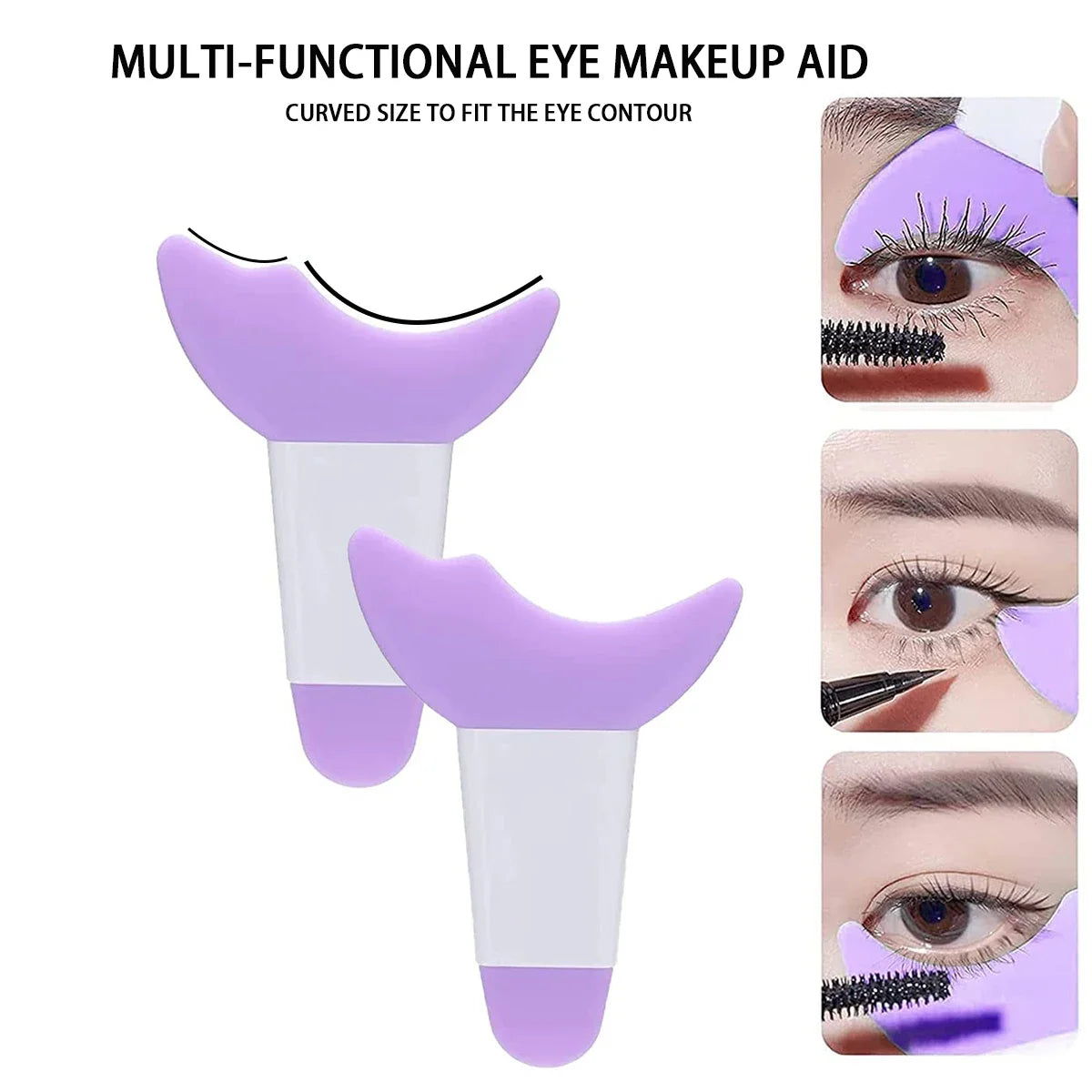 Blushimmer multifunctional silicone eyeliner stencils with winged tips and mascara shield for precise eyeliner and makeup application.