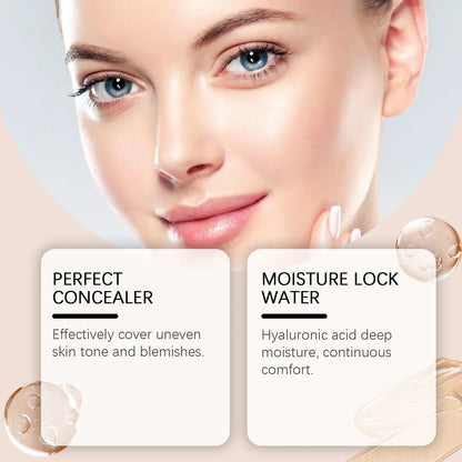 Concealer Foundation Stick with Brush Oil Control Brightening Makeup Natural Matte Finish Coverage Dark Circles Blemishes
