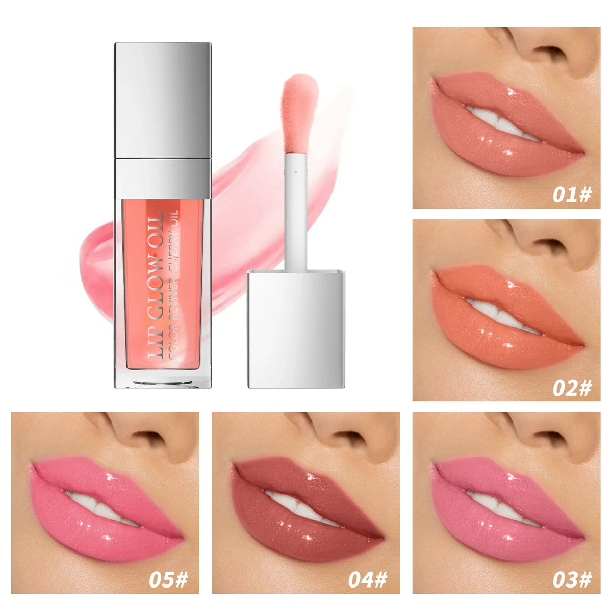 Blushimmer Crystal Jelly Lip Glow Oil in 8ml bottle, moisturizing and plumping clear lip gloss with a glossy finish.