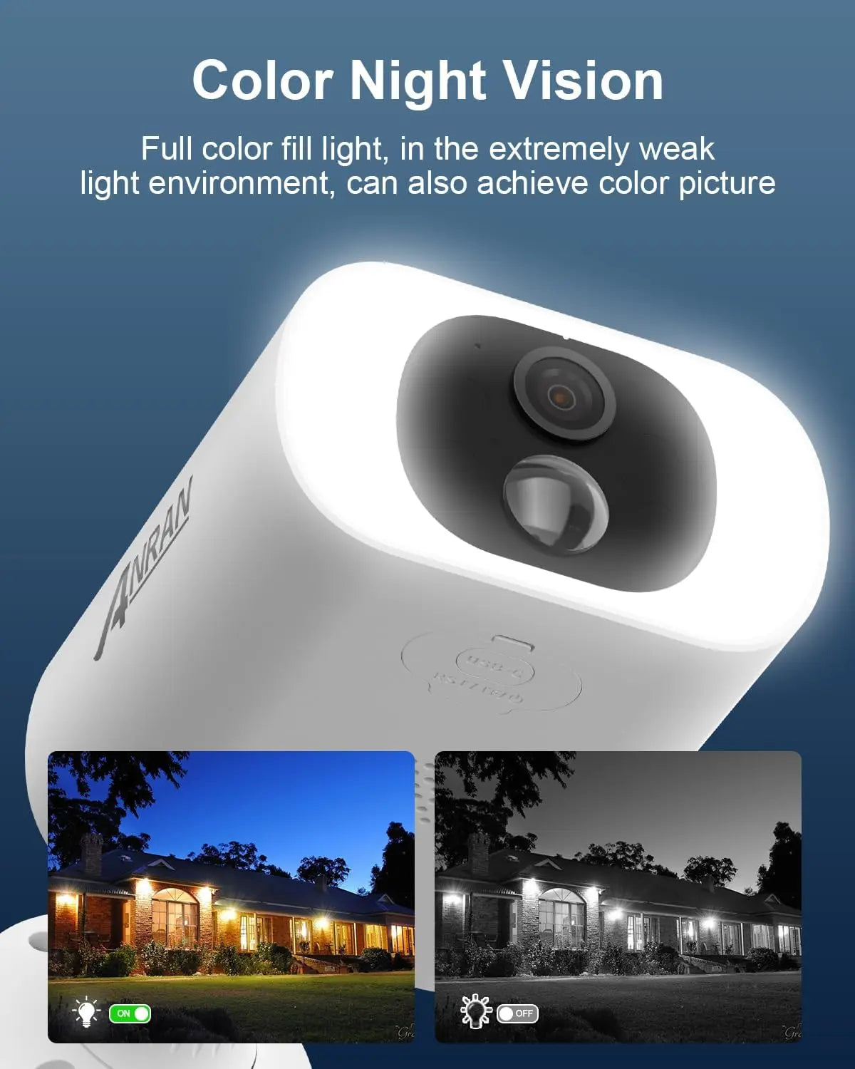 5MP Solar Security Camera Outdoor, Wireless Battery Powered WiFi Camera for Home Surveillance with Buit-in Solar Panel, Color Ni
