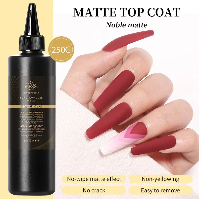 Blushimmer Born Pretty 250g pure black and white color gel nail polish refill package for semi-permanent UV and LED gel nails.