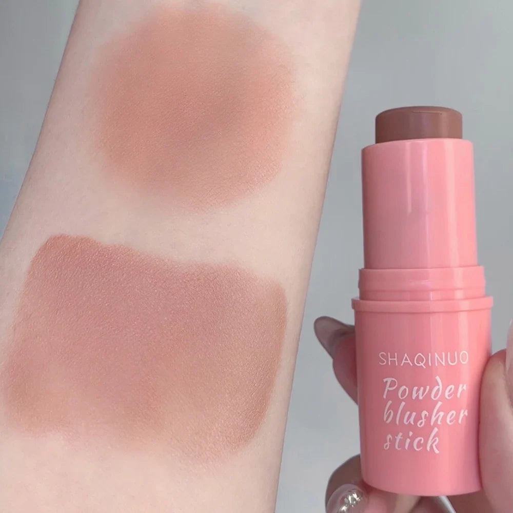 Blushimmer smooth waterproof blush stick with natural, long-lasting color to brighten and enhance skin tone.
