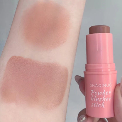 Blushimmer smooth waterproof blush stick with natural, long-lasting color to brighten and enhance skin tone.