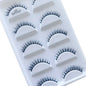 Set of 5 pairs of Blushimmer 3D mink false eyelashes for natural, full eye makeup look, shown on a makeup model.