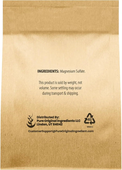 Epsom Salt Pure Magnesium Sulfate Food Grade, Soaking Solution for Bath Bombs & Garden Use, 1 Pound
