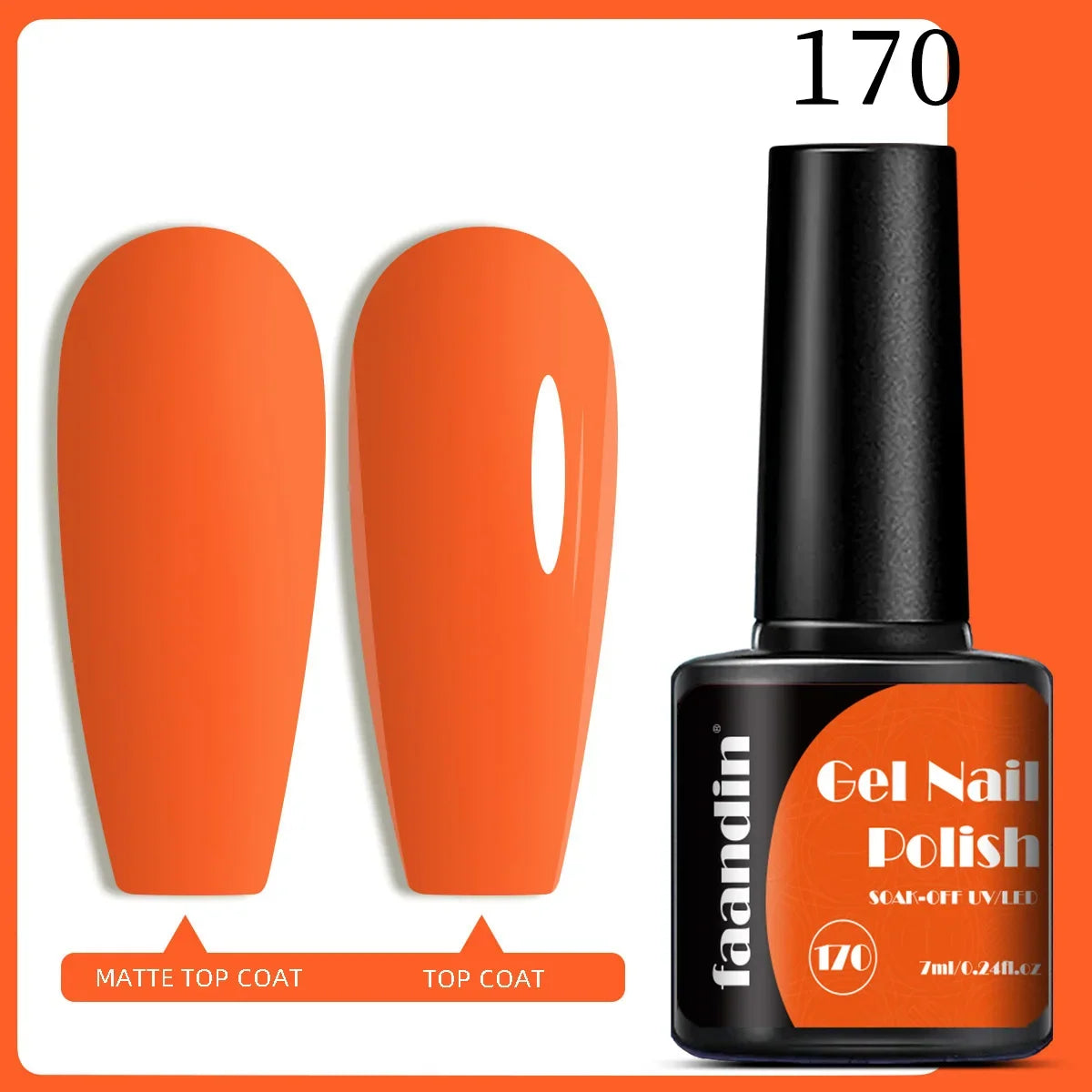 Blushimmer Faandin 7ml red gel nail polish bottle with vibrant, high-saturation color, quick-drying, alcohol-free, suitable for home use.