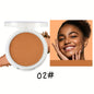 Wheat Bronzing Powder for Dark Skin, Matte Finish, Sweatproof & Oil Dark Foundation Concealer, Powder Puff And Mirror