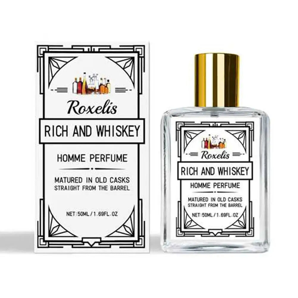 Men's Blushimmer Charming Whiskey Perfume with pheromones, natural charm, long-lasting refreshing scent, ideal gift for dating.