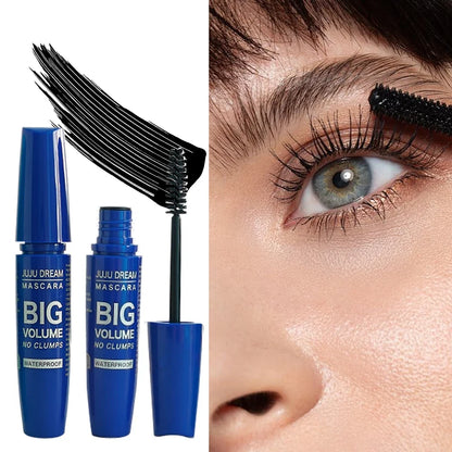 Juju Dream 4D Black waterproof fiber mascara by Blushimmer, 5g full size tube showing the mascara wand and packaging.